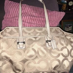 Coach Op Art Peyton Carryall Satchel Bag Tote F25501 Purse Handbag NWT